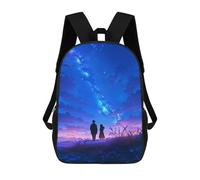 sinyumoney Anime Couple Under Stars Children's 17 Inch School Backpack 3D Printed Casual Daypacks for Kids Travel Rucksacks Book Bags Kids School Bag