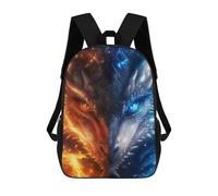 sinyumoney Anime Dragon Fire And Ice School Backpack 3D Printed Children's 17inch Backpacks Bag Bookbag for Kids Boy Girl Book Bags Kids School Bag Travel Rucksacks