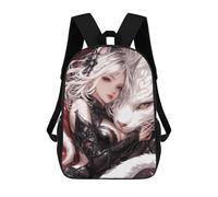 sinyumoney Anime Fantasy Fox Girl Backpacks 3D Printed Kids School Backpack School Bag Fashion Rucksacks for Boys Elementary And Middle School Students 17inch