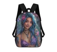 sinyumoney Anime Flower Girl School Bags School Secondary High School College Backpack Travel for Boys/Girls/Teenagers 17inch