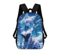 sinyumoney Anime Fox Girl in Winter Forest Backpack School Bag Water Resistant School Bag Business Backpack for Boys/Girls/Teenagers 17inch