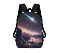 sinyumoney Anime Galaxy Sunset School Backpack High Secondary School Bags Casual Backpack for Girl, Teen Girls 17inch
