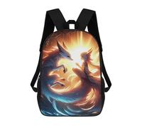 sinyumoney Anime Girl And Fox Spirit 17 Inch School Bag Backpack Teen Schoolbag 3D Printing Adjustable Schoolbag Fashion Pocket Bag for Kids Boys Girls Students