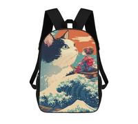 sinyumoney Anime Girl And The Sea Cat Rucksack Lightweight Airport College Students Back Pack- Perfect for Travel, Work And Daily Use 17inch