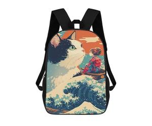 sinyumoney Anime Girl And The Sea Cat Rucksack Lightweight Airport College Students Back Pack- Perfect for Travel, Work And Daily Use 17inch