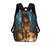 sinyumoney Anime Girl by Campfire in Forest Backpack School Bag Lightweight Casual Daypack School Backpacks for School/Work/Travel 17inch
