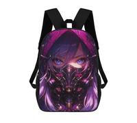sinyumoney Anime Girl Cybergoth Demon Backpack School Bag Lightweight Airport College Students Back Pack for Men, Women & Teenage Boys 17inch