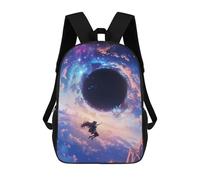 sinyumoney Anime Girl Falling Towards Black Hole 17 Inch School Bag Backpack Teen Schoolbag 3D Printing Adjustable Schoolbag Fashion Pocket Bag for Kids Boys Girls Students