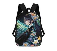 sinyumoney Anime Girl in Kimono Backpack School Daypacks Business Backpack Water Resistant Bookbag for Teenage Girls Boys Women Men 17inch