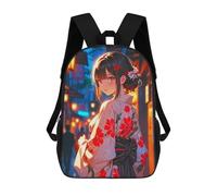 sinyumoney Anime Girl in Kimono School Backpack Computer Rucksack for School/Work/Travel for School/Work/Travel 17inch