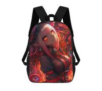 sinyumoney Anime Girl in Red And Black Kids Backpack 17 Inch School Bag 3D Printed Cartoon School Backpacks for Boys And Teenager School Students