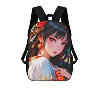 sinyumoney Anime Girl in Traditional School Bags Daypacks Business Backpack Water Resistant Bookbag for Men, Women & Teenage Boys 17inch
