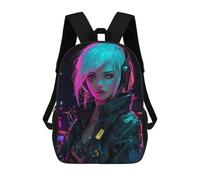 sinyumoney Anime Girl Neon Backpack School Daypacks Business Backpack Water Resistant Bookbag for Girls Boys Teenage 17inch