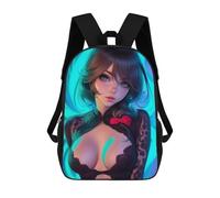 sinyumoney Anime Girl with Blue Lights Backpack School Computer Rucksack for School/Work/Travel- Perfect for Travel, Work And Daily Use 17inch