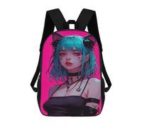 sinyumoney Anime Girl with Cat Ears Children's 17 Inch School Backpack 3D Printed Cool Knapsack for Kids Travel Rucksacks Book Bags Kids School Bag
