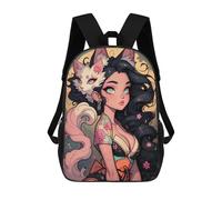 sinyumoney Anime Girl with Cat Ears Children's Backpacks 17inch School Backpack 3D Printed Bag Bookbag for Kids Travel Rucksacks Boy Girl Book Bags Kids School Bag