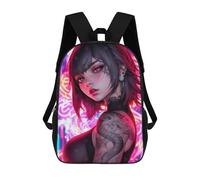 sinyumoney Anime Girl with Dragon Tattoo School Backpack Lightweight Schoolbag Dayback Bookbag College for Camping Outdoor Adventures And Daily Travel 17inch