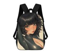 sinyumoney Anime Girl with Green Eyes School Backpack Fashion Stationery Backpack Waterproof Casual Daypacks for Men/Women 17inch