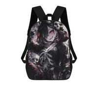 sinyumoney Anime Girl with Skulls Kids School Backpack School Bag 3D Printed School Bag for Boys Elementary And Middle School Students 17inch