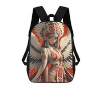 sinyumoney Anime Girl with Wings Gaming 3D Printed 17 Inch School Backpack Children's Backpacks 3D Printed Cool Knapsack for Boys Elementary And Middle