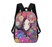sinyumoney Anime Lofi Kimono Girl Art Backpacks Kids School Backpack School Bag 3D Printed School Bag for Boys Elementary And Middle School Students 17inch