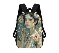 sinyumoney Anime Manga Style Woman in Kimono Rucksack Water Resistant Travel Backpack Computer Bag for Men, Women & Teenage Boys 17inch