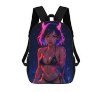 sinyumoney Anime Neon Girl in Water Children's 17 Inch School Backpack 3D Printed Cool Knapsack for Kids Travel Rucksacks Book Bags Kids School Bag