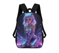 sinyumoney Anime Party Girl 3D Printed Children's School Backpack for Kids High Capacity Travel Rucksacks 17 Inch Book Bags Kids