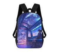 sinyumoney Anime Space Fantasy Train Backpack School Bag Rucksack Casual Daypacks School Work Travel Bag for Teenage Girls Boys Women Men 17inch