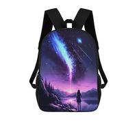 sinyumoney Anime Starry Cosmos Night School Bags High Secondary School Bags Casual Backpack for Camping Outdoor Adventures And Daily Travel 17inch