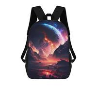 sinyumoney Anime Stellar Landscape Kids' Backpack 3D Printing School Bag Boys Cool Daypacks Casual Knapsack Fun Back Bag for Kids And Teenager 17inch