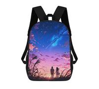 sinyumoney Anime Sunset Couple Backpacks Children's Backpacks School Bag 3D Printed Children's School Backpack Fashion Travel Backpacks for Kids Elementary Middle School 17inch