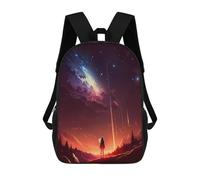 sinyumoney Anime Sunset Landscape Backpack School Bag School Secondary High School College Backpack Travel for Boys/Girls/Teenagers 17inch