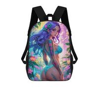 sinyumoney Anime Tattoo Girl Children's 17 Inch School Backpack 3D Printed Cool Knapsack for Kids Travel Rucksacks Book Bags Kids School Bag