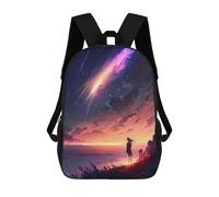 sinyumoney Anime Twilight Stargazing Backpack School Bag Rucksack Casual Daypacks School Work Travel Bag for Girl, Teen Girls 17inch