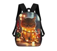 sinyumoney Annoyed Christmas Cat Rucksack Daypacks Business Backpack Water Resistant Bookbag for Men/Women 17inch