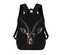 sinyumoney Antelope Gold Dark 3D Printed 17inch Kids School Backpack School Bag Fashion Rucksacks for Boys Elementary And Middle School Students