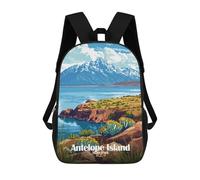 sinyumoney Antelope Island State Park Illustration Children's School Backpack 3D Printed for Kids Travel Rucksacks Book Bags for Boys Elementary School Students 17inch