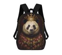 sinyumoney Anthropomorphic King Panda Children's Backpacks School 3D Printed Bag Bookbag for Kids Travel Rucksacks Boy Girl Book Bags Kids School Bag 17inch