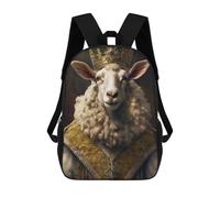 sinyumoney Anthropomorphic King Sheep School Backpack for Girls Backpack Water Repellent Casual Daypack Lightweight Rucksack Boy Girl School Backpack 17inch