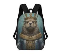 sinyumoney Anthropomorphic Sea Otter Children's School Backpack 3D Printed for Kids Travel Rucksacks Book Bags for Boys Elementary School Students 17inch