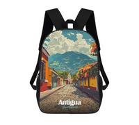 sinyumoney Antigua Guatemala Street View Backpack School Secondary Causal Travel High School Bags for Boys/Girls/Teenagers 17inch