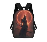 sinyumoney Anubis Egyptian God of The Underworld Backpack School Bag Rucksack for Girls Boys Backpacks Large Capacity Kids Back Pack Lightweight School Bags for Children Students 17inch