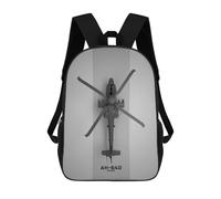 sinyumoney Apache AH 64D Backpacks Kids 17inch School Backpack School Bag 3D Printed School Bag for Boys Elementary And Middle School Students