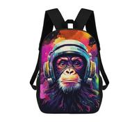 sinyumoney Ape in Space Helmet School Backpack Lightweight Schoolbag Dayback Bookbag College for Camping Outdoor Adventures And Daily Travel 17inch