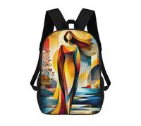 sinyumoney Aphrodite - Cubist Minimal Mythology Abstract Backpack School Bag Large Water Resistant Laptop Backpack for Girls Boys Teenage 17inch