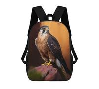 sinyumoney Aplomado Falcon Oil Paint Backpack Kids School Backpack School Bag 3D Printed Fashion School Bag for Boys Elementary And Middle School Student 17inch