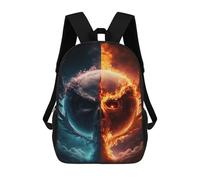 sinyumoney Apocalypse Fire Vs. Ice 3D Printed 17inch Kids School Backpack School Bag Fashion Rucksacks for Boys Elementary And Middle School Students