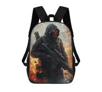 sinyumoney Apocalyptic Warrior with Red Eyes School Backpack for Girls 17inch Casual Daypack Lightweight Rucksack Boy Girl Backpack for Middle School Students