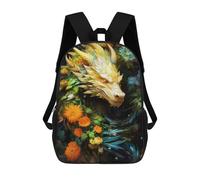 sinyumoney Aquarelius Dragon Children's Backpack, 3D Printed School Backpack, Backpack for Boys Girls, Adjustable School Bag for Primary School 17inch